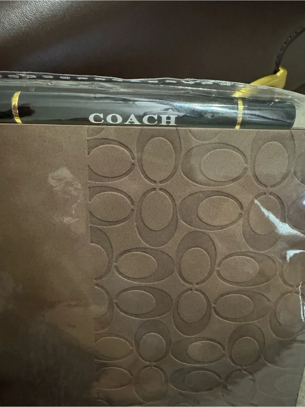 Coach Faux Suede Journal Notebook & Pen Set